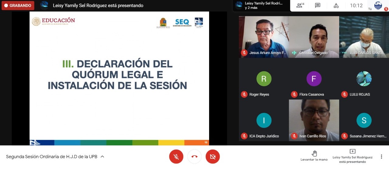 2da Sesión Ordinaria de H. Junta Directiva de la UPB