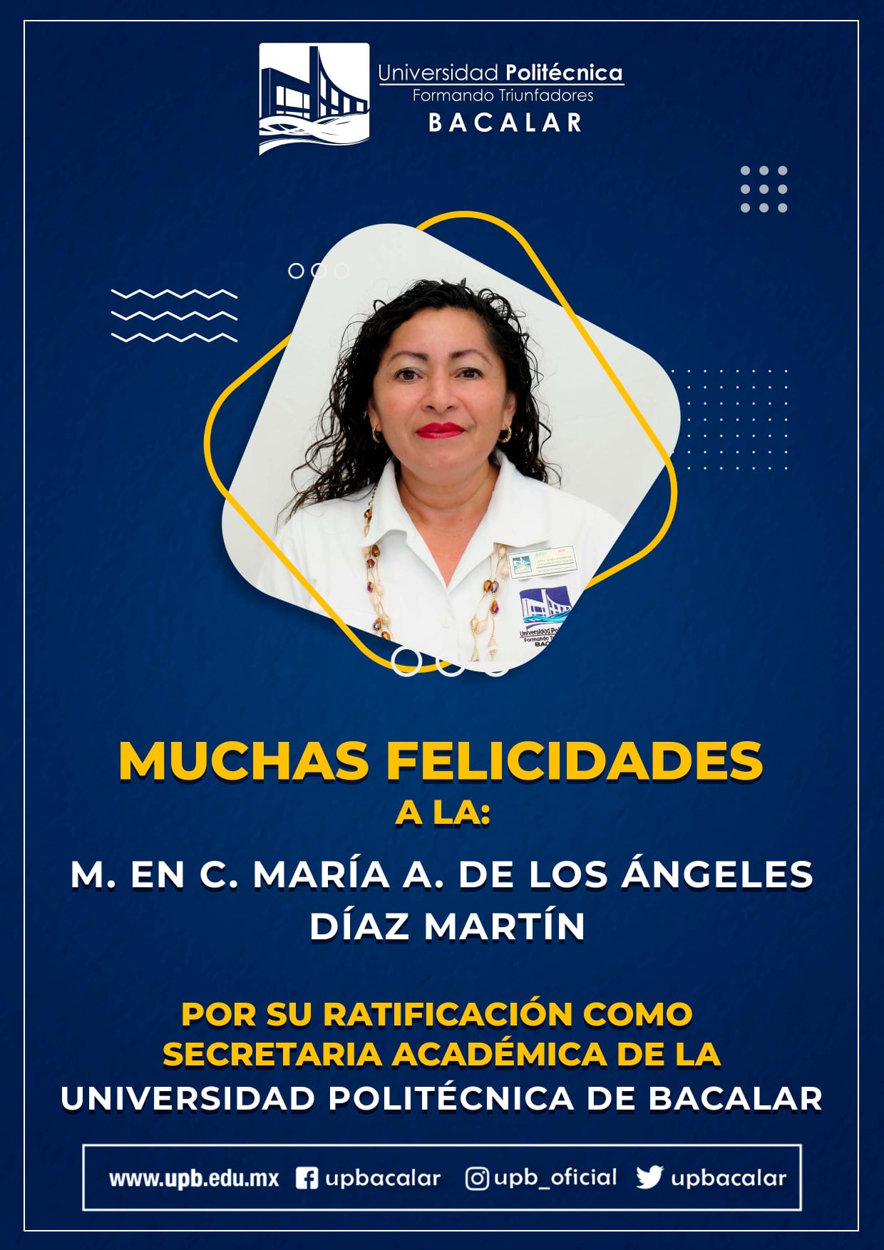 Nombramiento de la Mtra. María Días Martín como Secretaria Académica